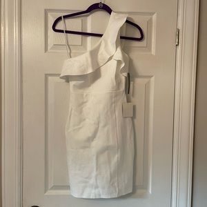 NWT Lulu’s Asha White One-Shoulder Bodycon Dress size XS
